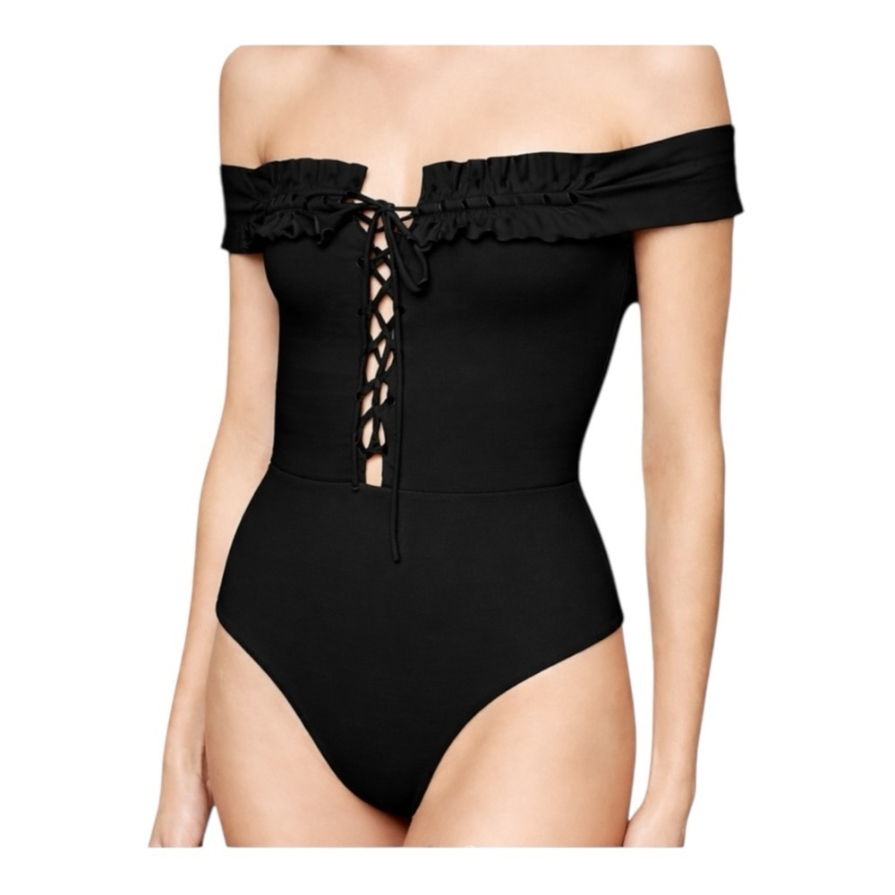 Devon Windsor Valentina Smocked Full-Piece in Black